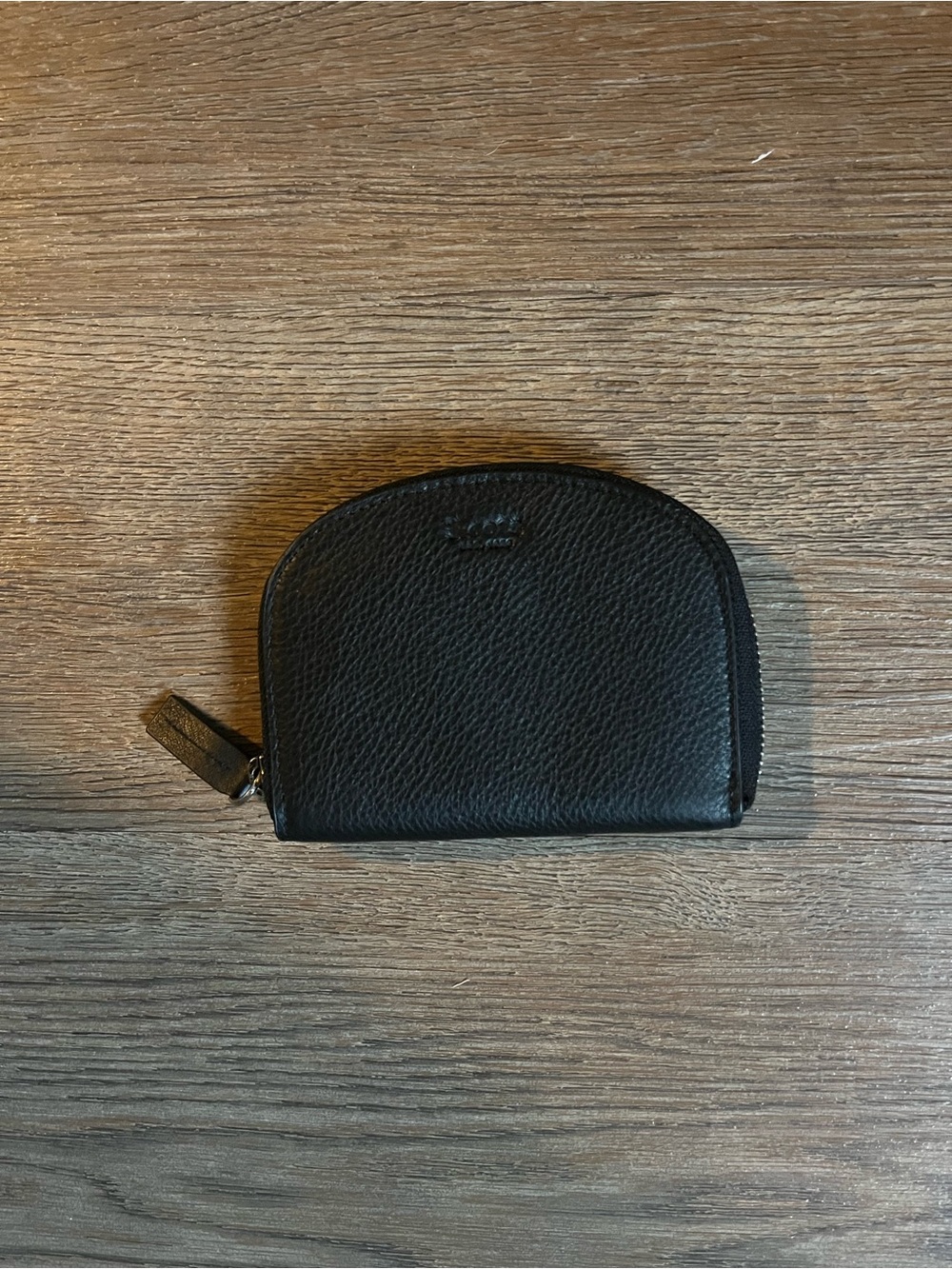 Roots Black Leather Zip Coin Wallet